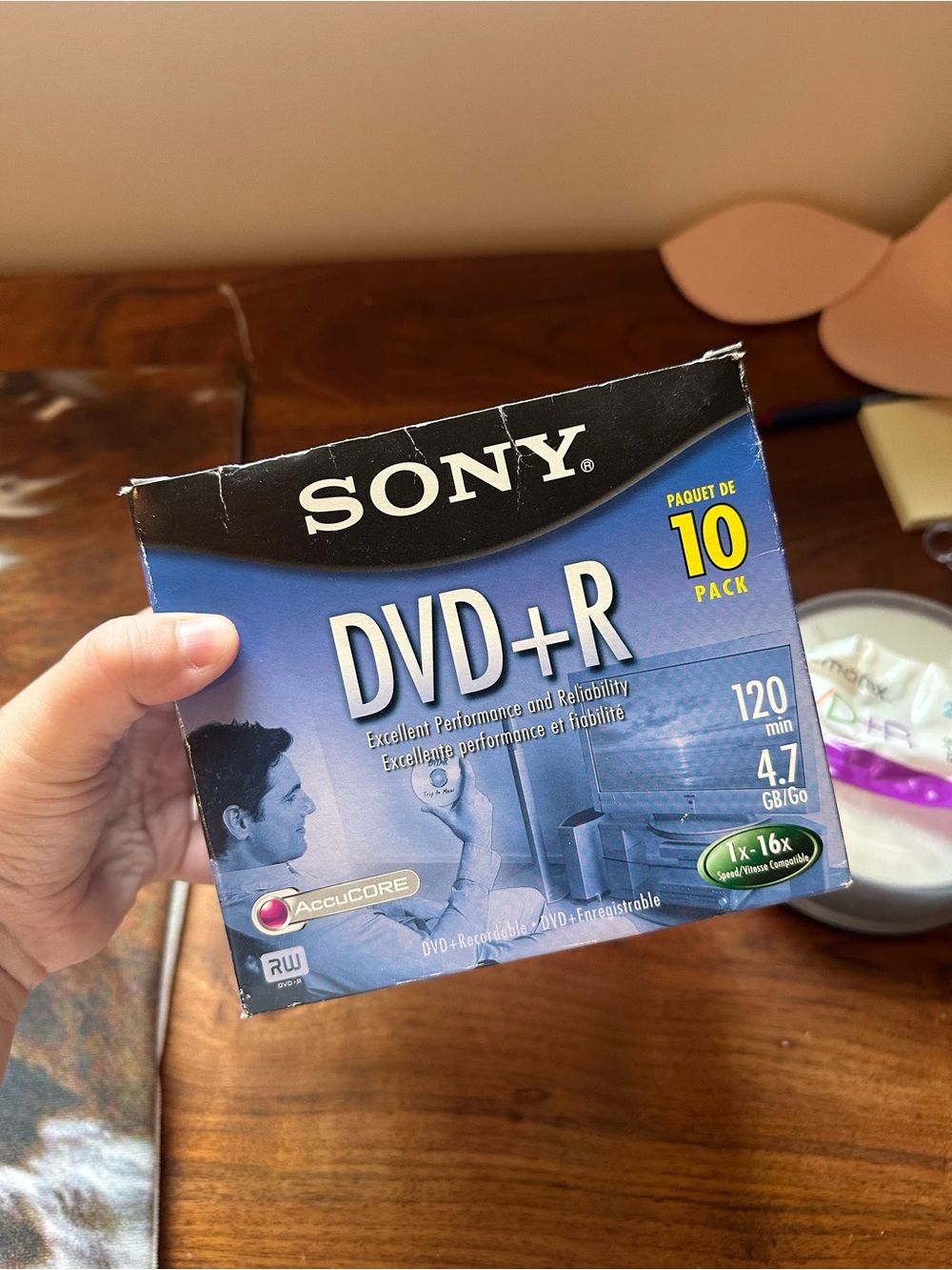 Sony DVD+R 10-Pack in Blue and Black Packaging